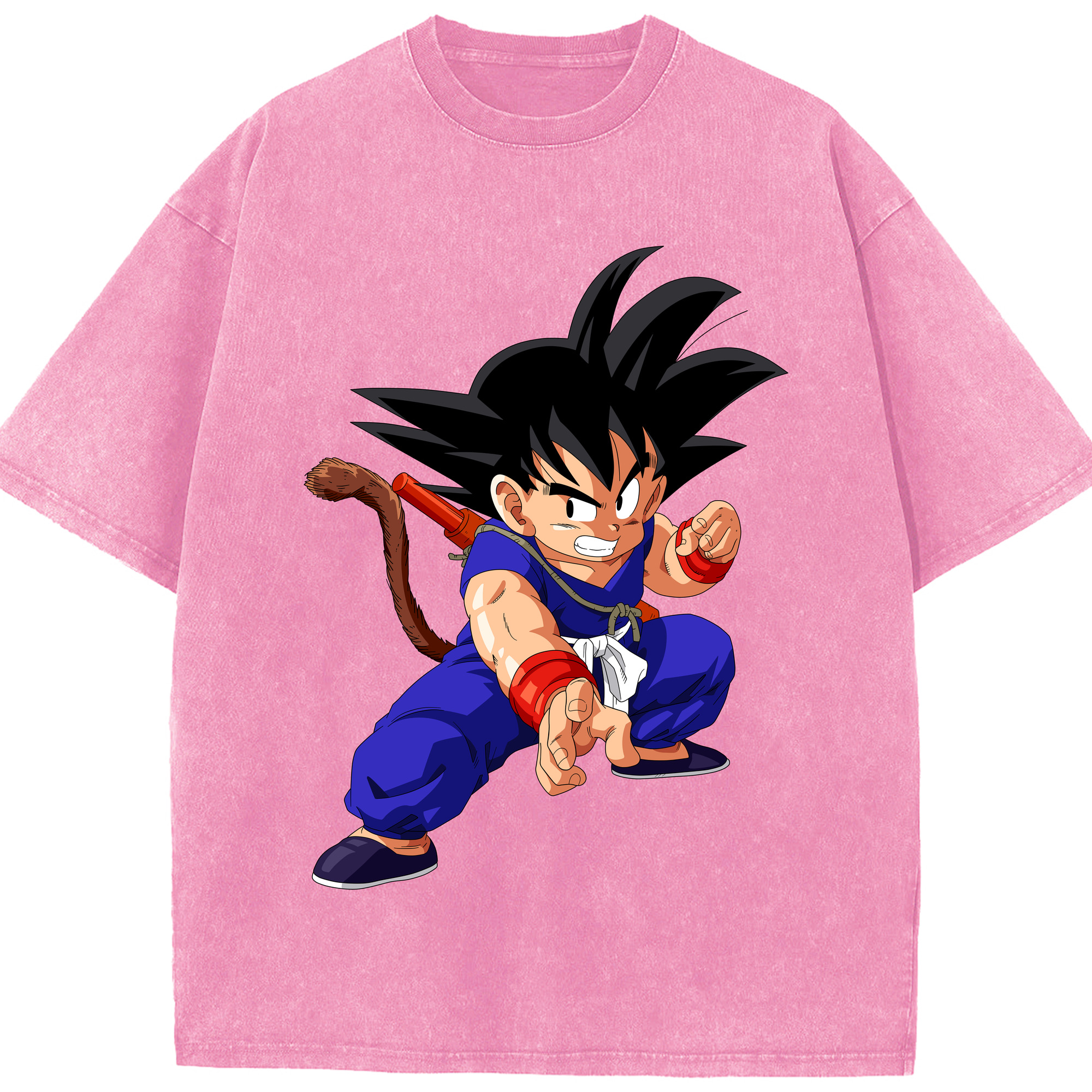 （画像用） ドラゴンボール 孫悟空（そん ごくう）Son Goku カカロット DRAGON BALL Kakarotto 綿100% ヴィンテージ風 半袖Tシャツ（フロントプリント）